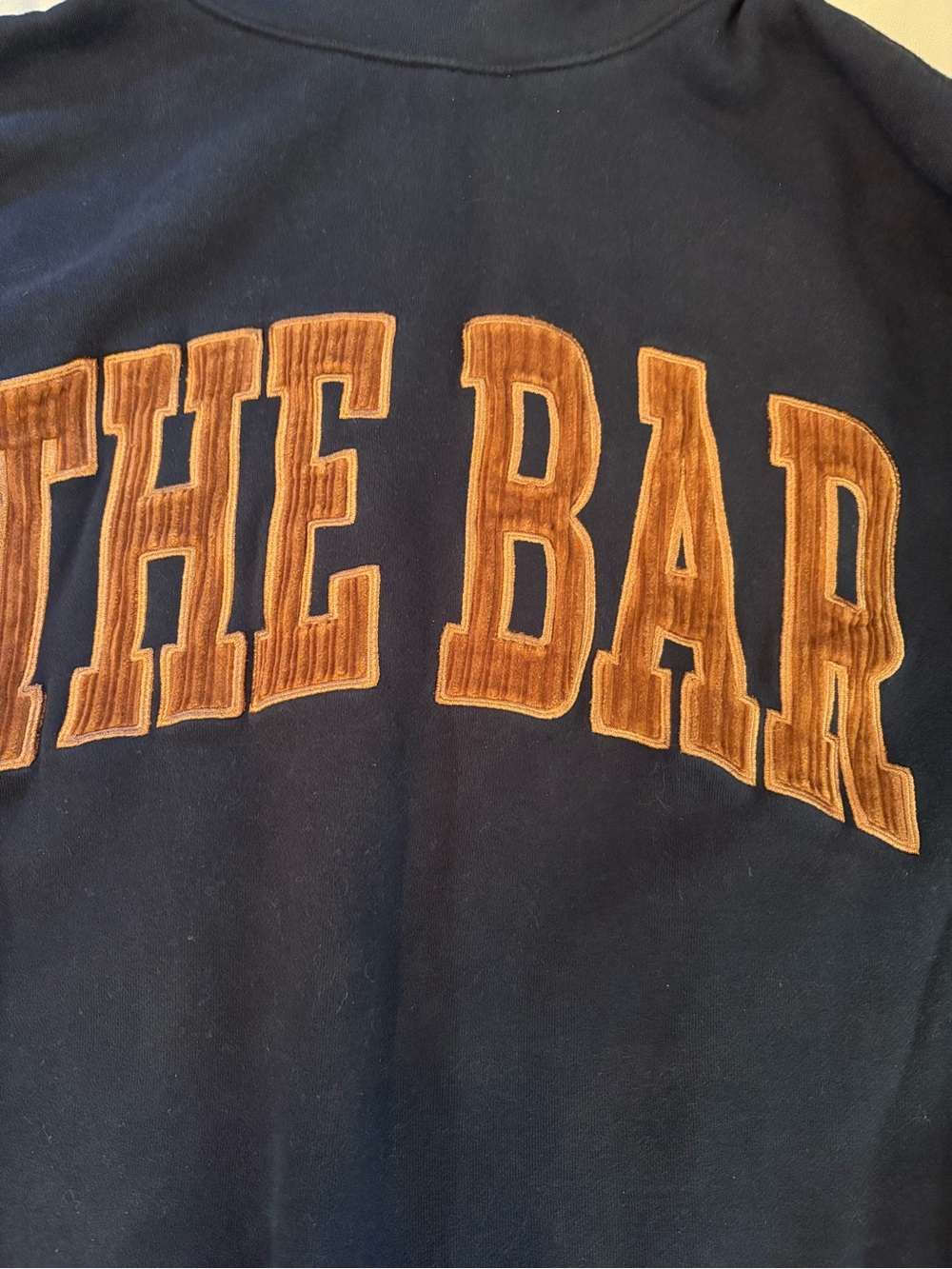 THE BAR CHARLES HIGHEST NECK CORDUROY SWEATSHIRT NAVY / EMBER - Picture 5 of 6